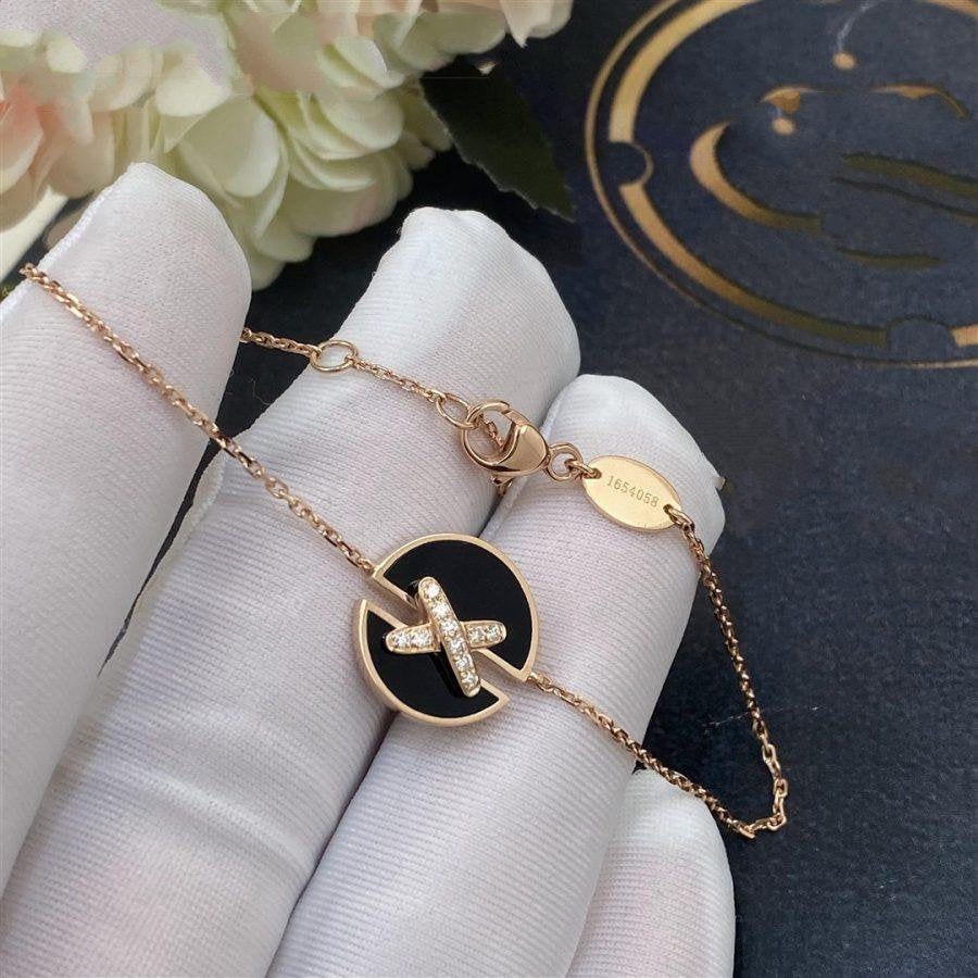 [Demi jewelry]JEUX DE BRACELET ONYX PINK GOLD DIAMOND