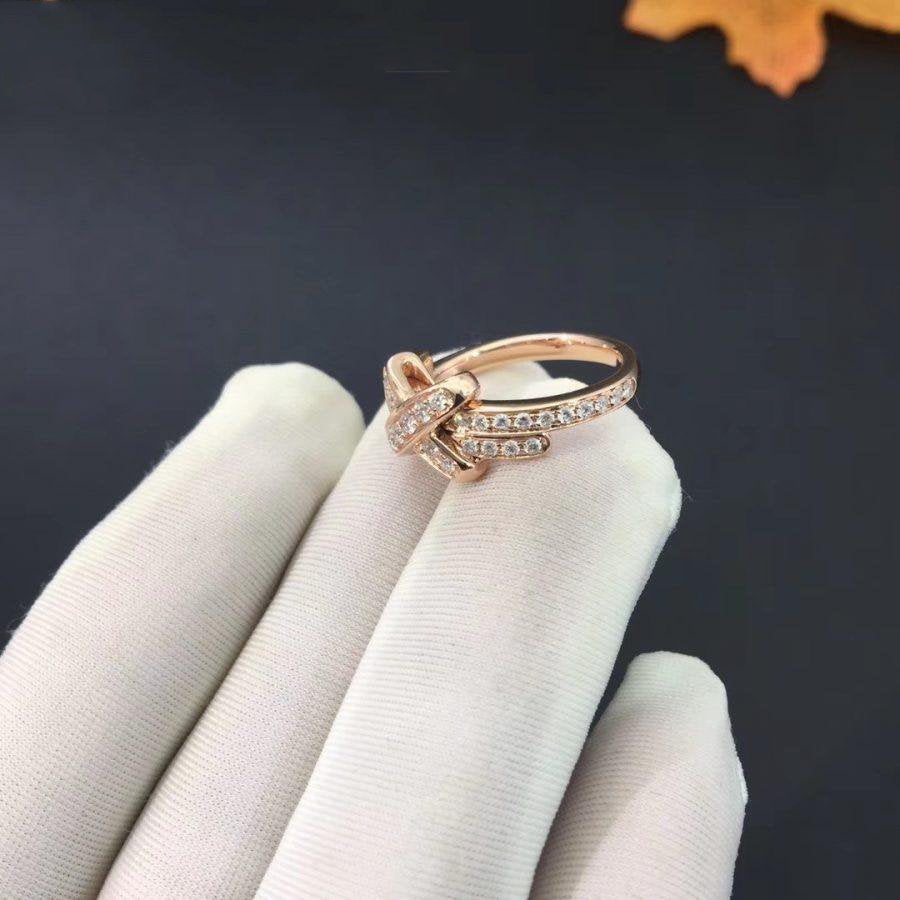 [Demi jewelry]JEUX DE RING PINK GOLD DIAMOND