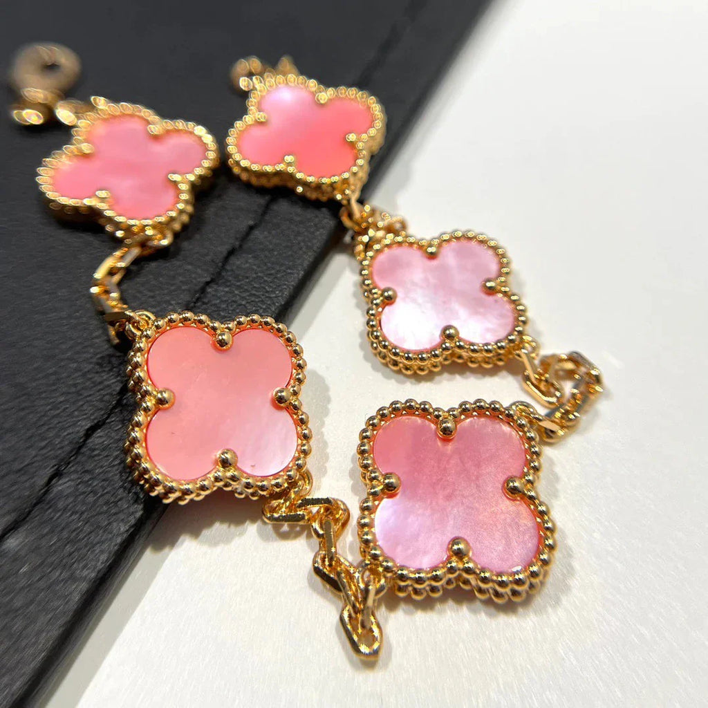 [Demi jewelry] CLOVER 5 MOTIFS  PINK MOP BRACELET COLLECTION