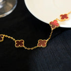 [Demi jewelry] CLOVER 5 MOTIF RED CORNELIAN BRACELET COLLECTION