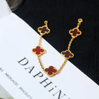 [Demi jewelry] CLOVER 5 MOTIF RED CORNELIAN BRACELET COLLECTION