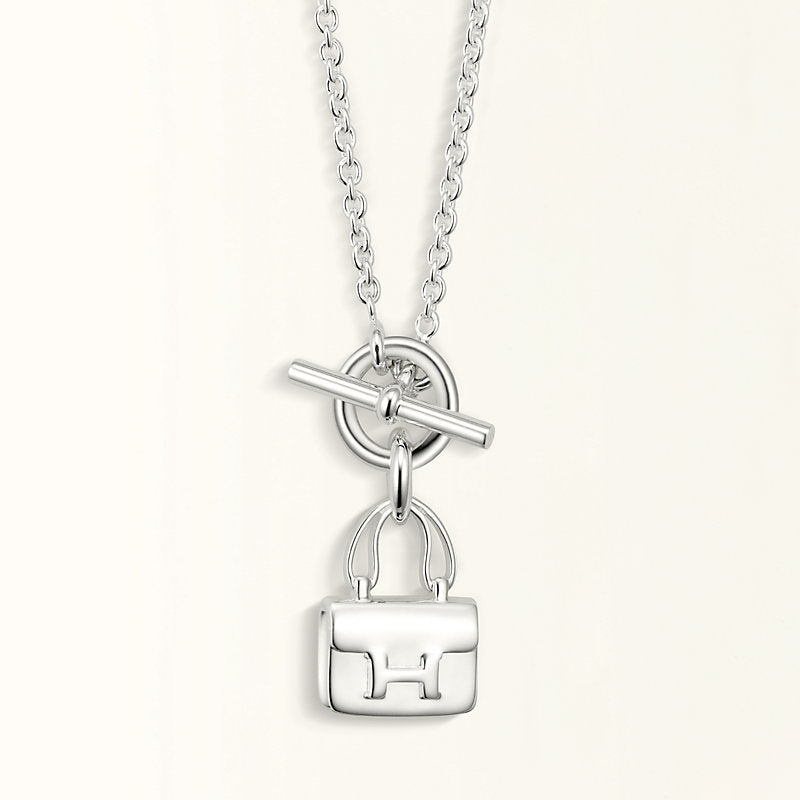 [Demi jewelry]POP H PEDANT SILVER NECKLACE