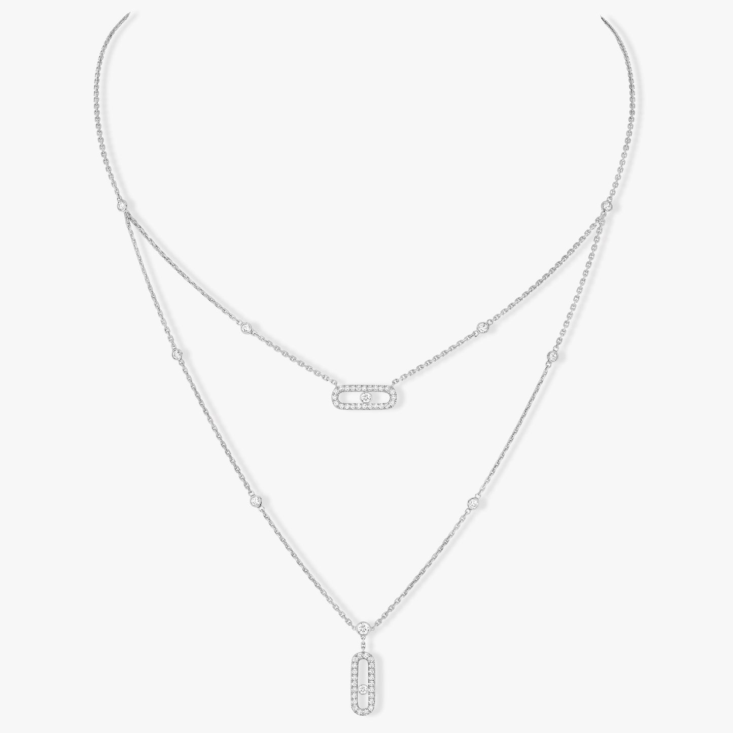 [Mystic ]MOVE 2 ROW DIAMOND NECKLACE