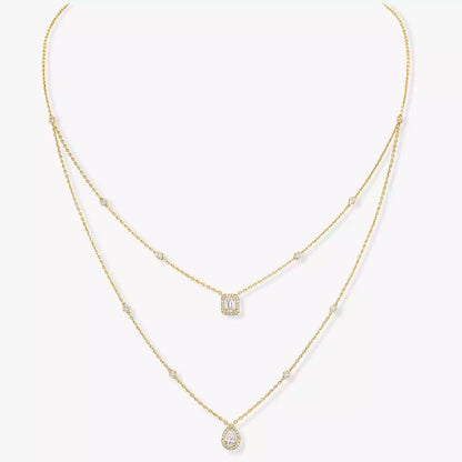 [Mystic ]Diamond Necklace My Twin 2 Rows