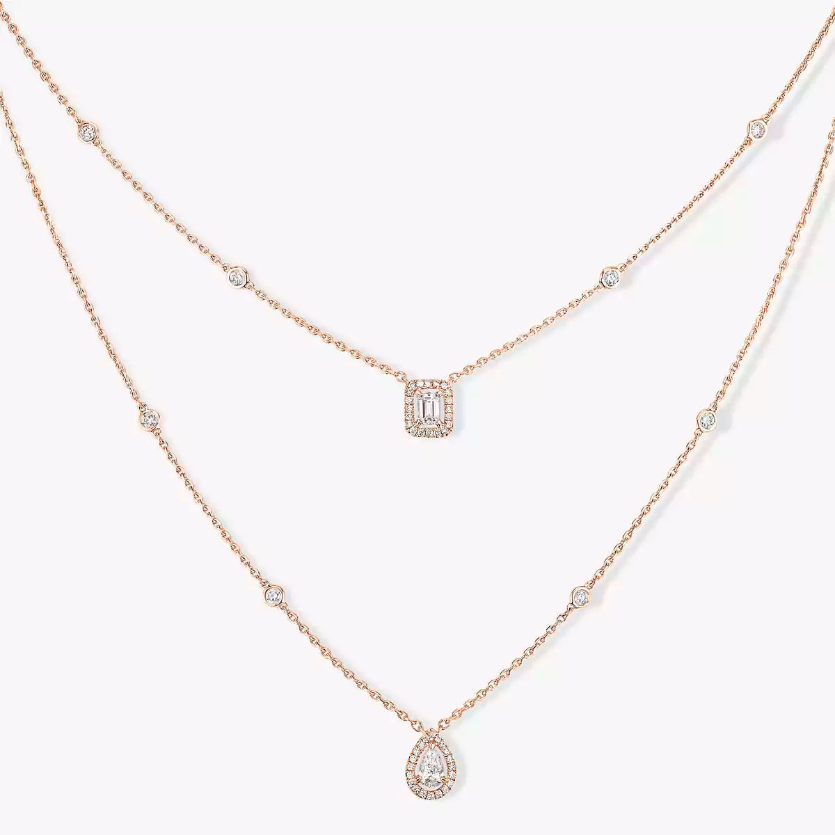[Mystic ]Diamond Necklace My Twin 2 Rows