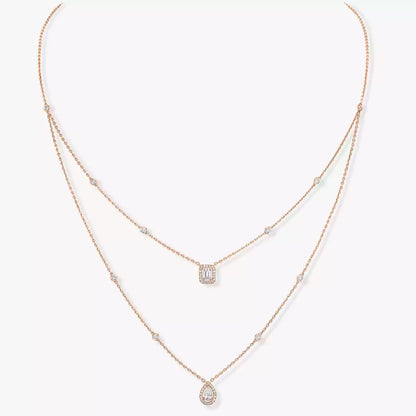 [Mystic ]Diamond Necklace My Twin 2 Rows