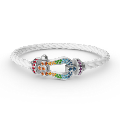 [Mystic]FORC LARGE HORSESHOE  COLORED DIAMOND BRACELET SILVER
