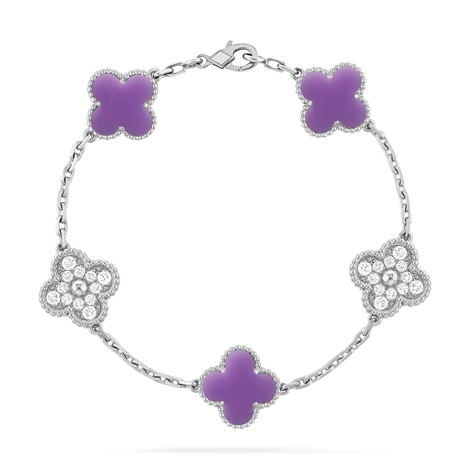 [Demi jewelry]CLOVER 5 MOTIF LIGHT PURPLE BRACELET COLLECTION