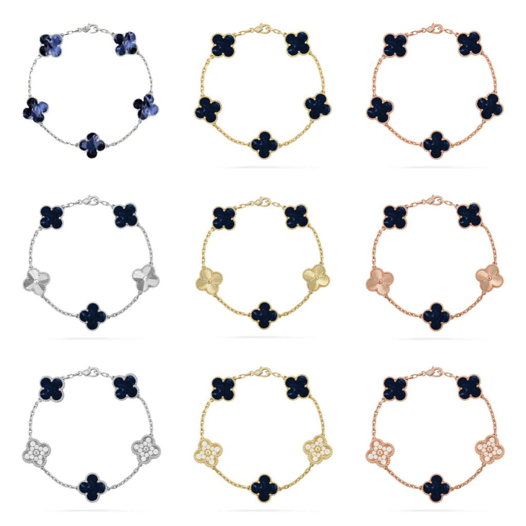 [Demi jewelry]CLOVER 5 MOTIF PIETERSITE BRACELET COLLECTION-new