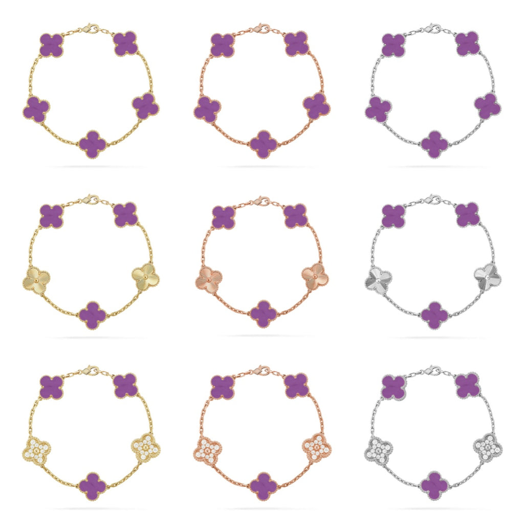 [Demi jewelry] CLOVER 5 MOTIF VIOLET BRACELET COLLECTION-new