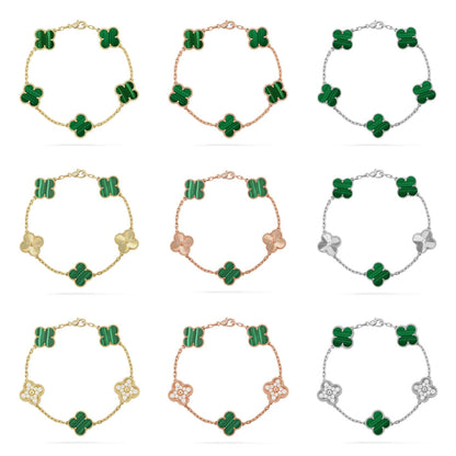 [Mystic] CLOVER 5 MOTIF MALACHITE BRACELET COLLECTION