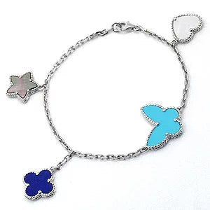 [Demi jewelry]LUCKY SPRING SILVER BRACELET 4 MOTIF-new