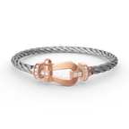 [Demi jewelry]FORCE LARGE HORSESHOE HALF DIAMOND BRACELET ROSE GOLD