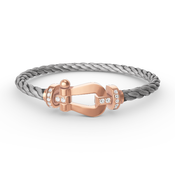 [Demi jewelry]FORCE LARGE HORSESHOE HALF DIAMOND BRACELET ROSE GOLD