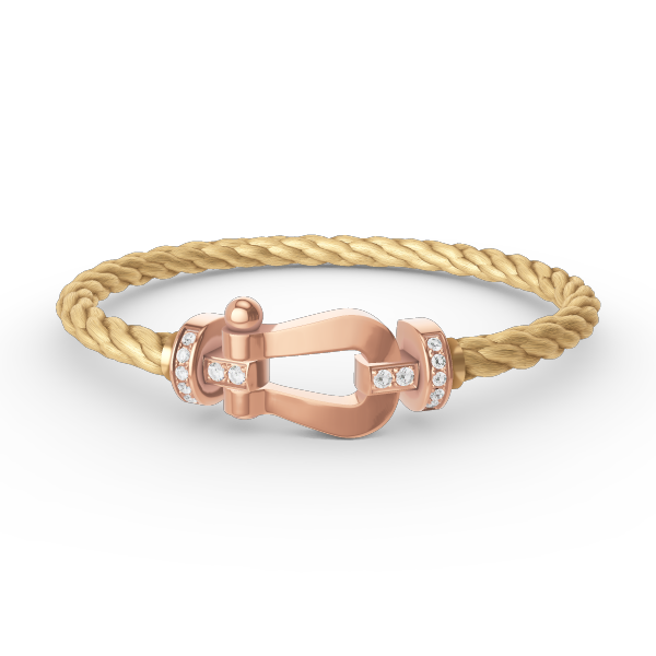 [Demi jewelry]FORCE LARGE HORSESHOE HALF DIAMOND BRACELET ROSE GOLD