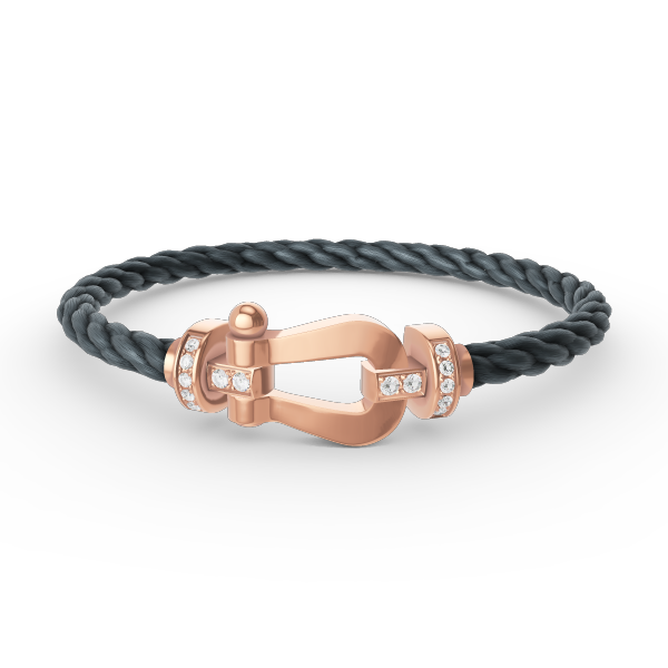 [Demi jewelry]FORCE LARGE HORSESHOE HALF DIAMOND BRACELET ROSE GOLD