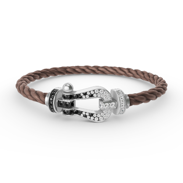 [Mystic]FORCE LARGE HORSESHOE BLACK WHITE DIAMOND BRACELET SILVER