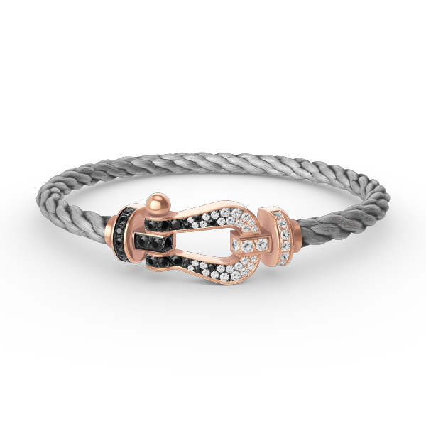 [Demi jewelry]FORCE LARGE HORSESHOE BLACK WHITE DIAMOND BRACELET ROSE GOLD