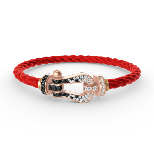 [Demi jewelry]FORCE LARGE HORSESHOE BLACK WHITE DIAMOND BRACELET ROSE GOLD