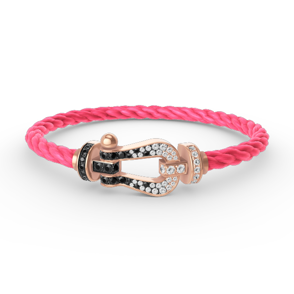 [Mystic]FORCE LARGE HORSESHOE BLACK WHITE DIAMOND BRACELET ROSE GOLD