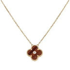 [Demi jewelry]CLOVER 15MM DIAMOND AND YELLOW TIGER'S EYE AGATE necklace