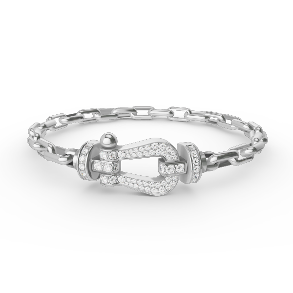 [Demi jewelry]FORCE LARGE HORSESHOE CLASP  METAL BRACELET