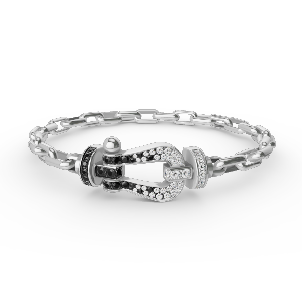 [Demi jewelry]FORCE LARGE HORSESHOE CLASP  METAL BRACELET