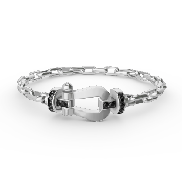 [Demi jewelry]FORCE LARGE HORSESHOE CLASP  METAL BRACELET
