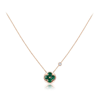 [Mystic]SUN PEDANT PINK GOLD 1 DIAMOND NECKLACE