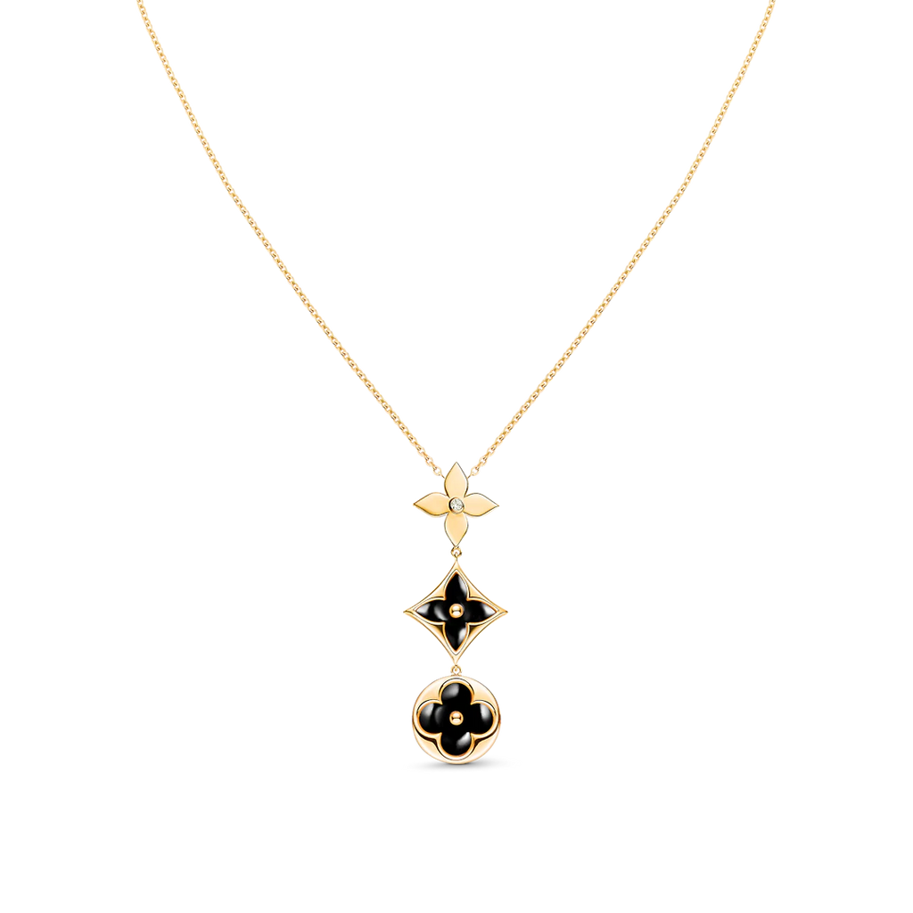 [Demi jewelry]STAR AND SUN ONYX PINK GOLD NECKLACE