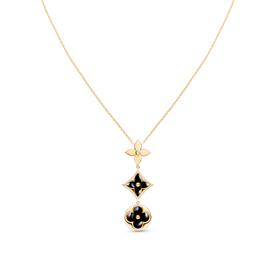[Demi jewelry]STAR AND SUN ONYX PINK GOLD NECKLACE
