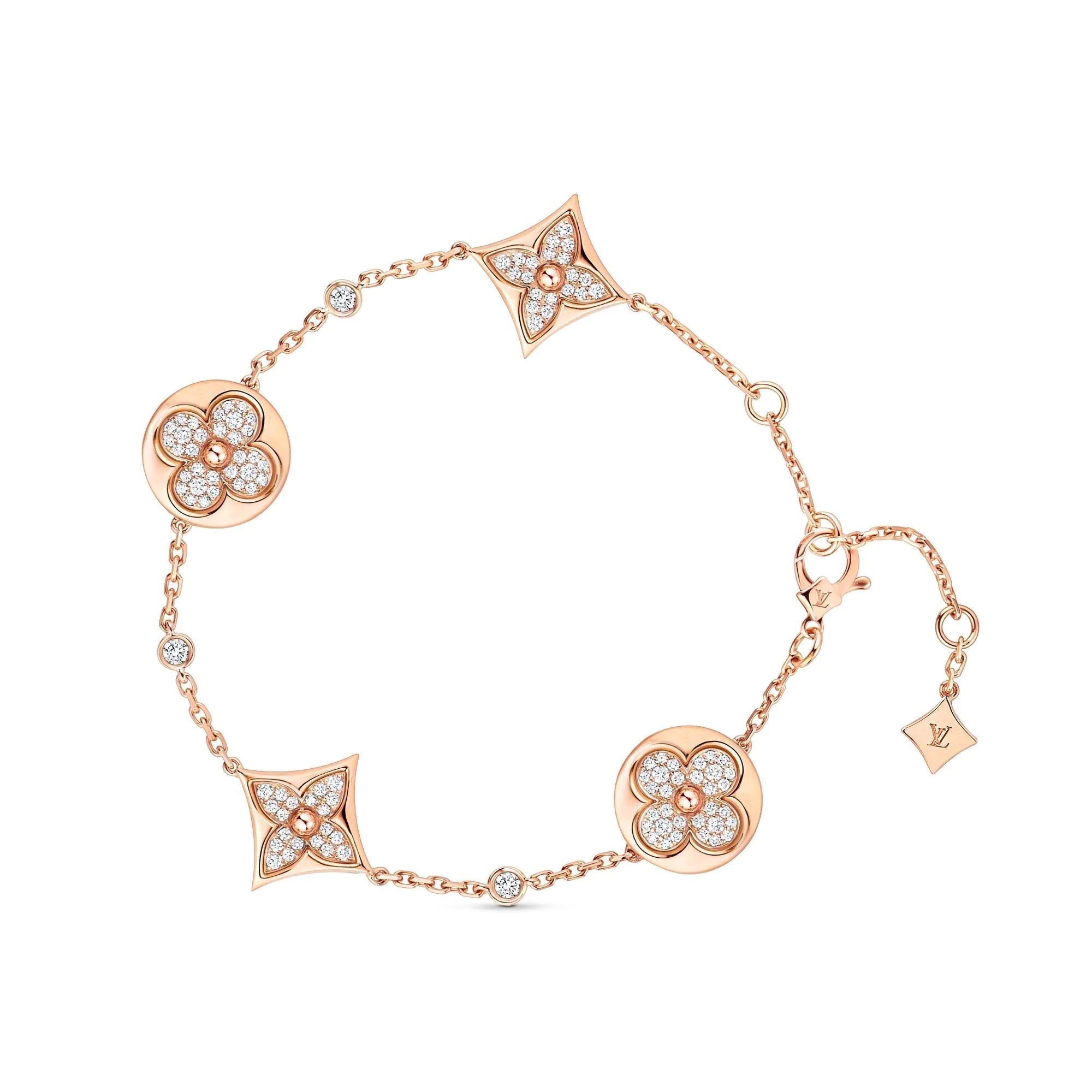 [Demi jewelry]STAR AND SUN 4 MOTIFS GOLD DIAMONDS BRACELET