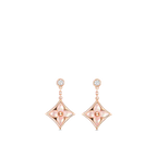 [Demi jewelry]DOUBLE STAR PINK GOLD MOP DROP EARRINGS