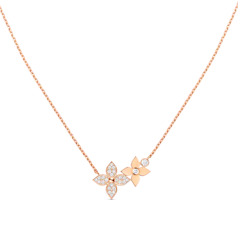 [Demi jewelry]STAR BLOSSOM NECKLACE PINK GOLD DIAMONDS