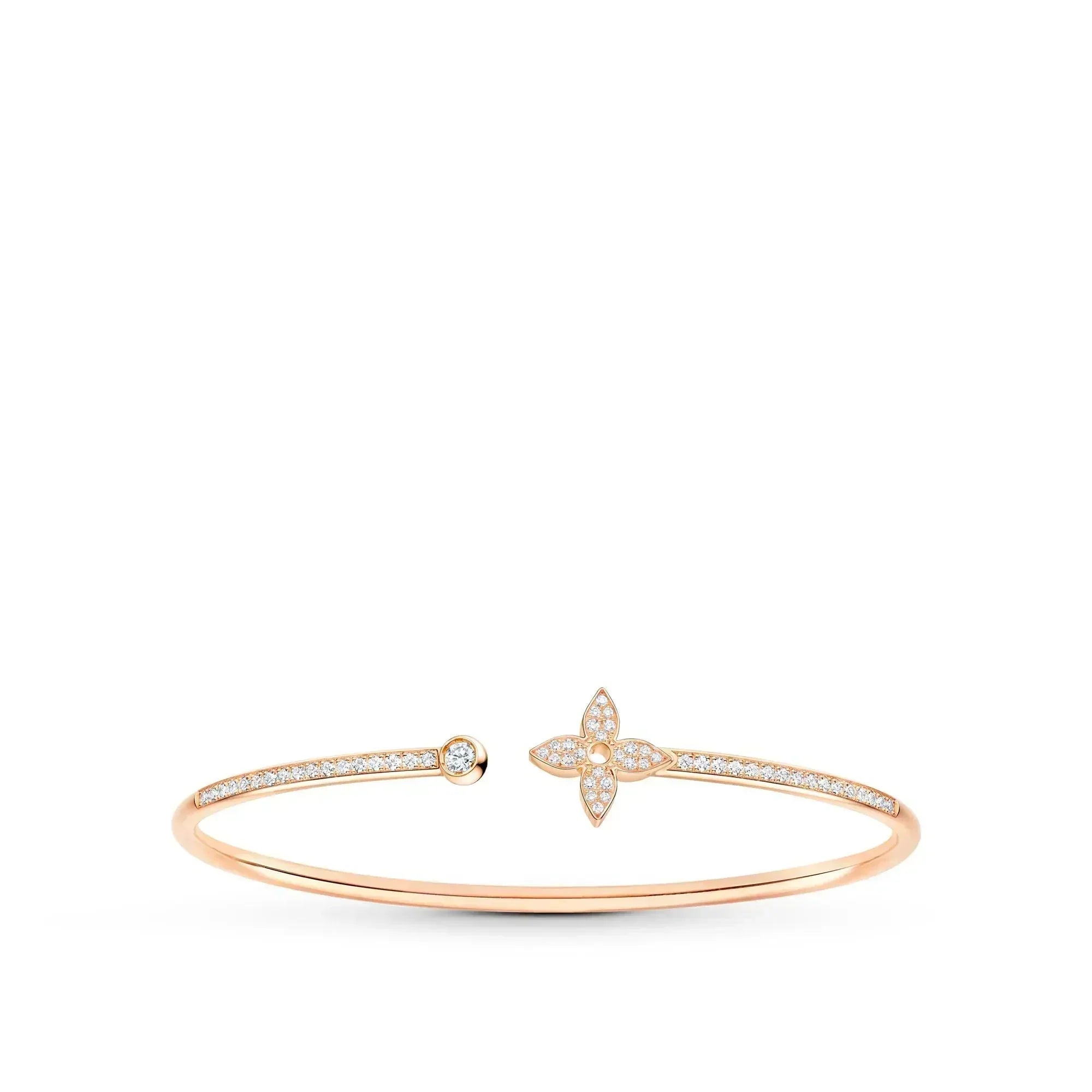 [Demi jewelry]IDYLLE PINK GOLD OPEN BRACELET DIAMOND PAVED