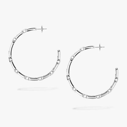 [[Mystic ]Move Link Diamond Hoop Earrings