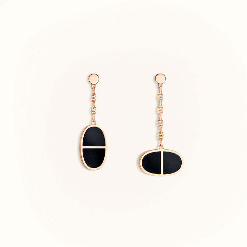 [Demi jewelry]CHAINE VERSO BLACK CERAMIC EARRINGS
