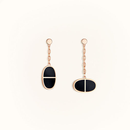 Mysitc CHAINE VERSO BLACK CERAMIC EARRINGS