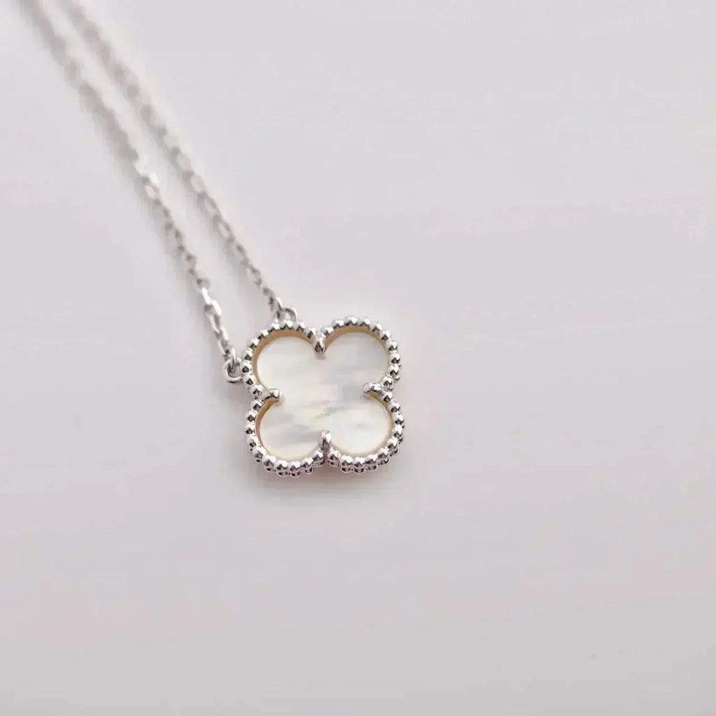 [Demi jewelry]CLOVER  15MM WHITE MOTHER-OF-PEARL SILVER