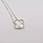 [Demi jewelry]CLOVER  15MM WHITE MOTHER-OF-PEARL SILVER
