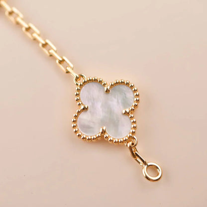 [Mystic]CLOVER WHITE PEARL MOP 5 MOTIF BRACELET COLLECTION