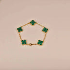 [Demi jewelry] CLOVER 5 MOTIF MALACHITE BRACELET COLLECTION-new