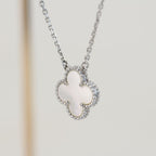 [Demi jewelry]CLOVER  15MM WHITE MOTHER-OF-PEARL SILVER