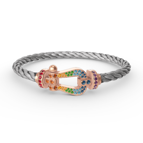 [Demi jewelry]FORCE LARGE HORSESHOE  COLORED DIAMOND BRACELET ROSE GOLD