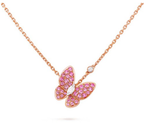 [Demi jewelry]BUTTERFLY RED DIAMOND ROSE GOLD NECKLACE