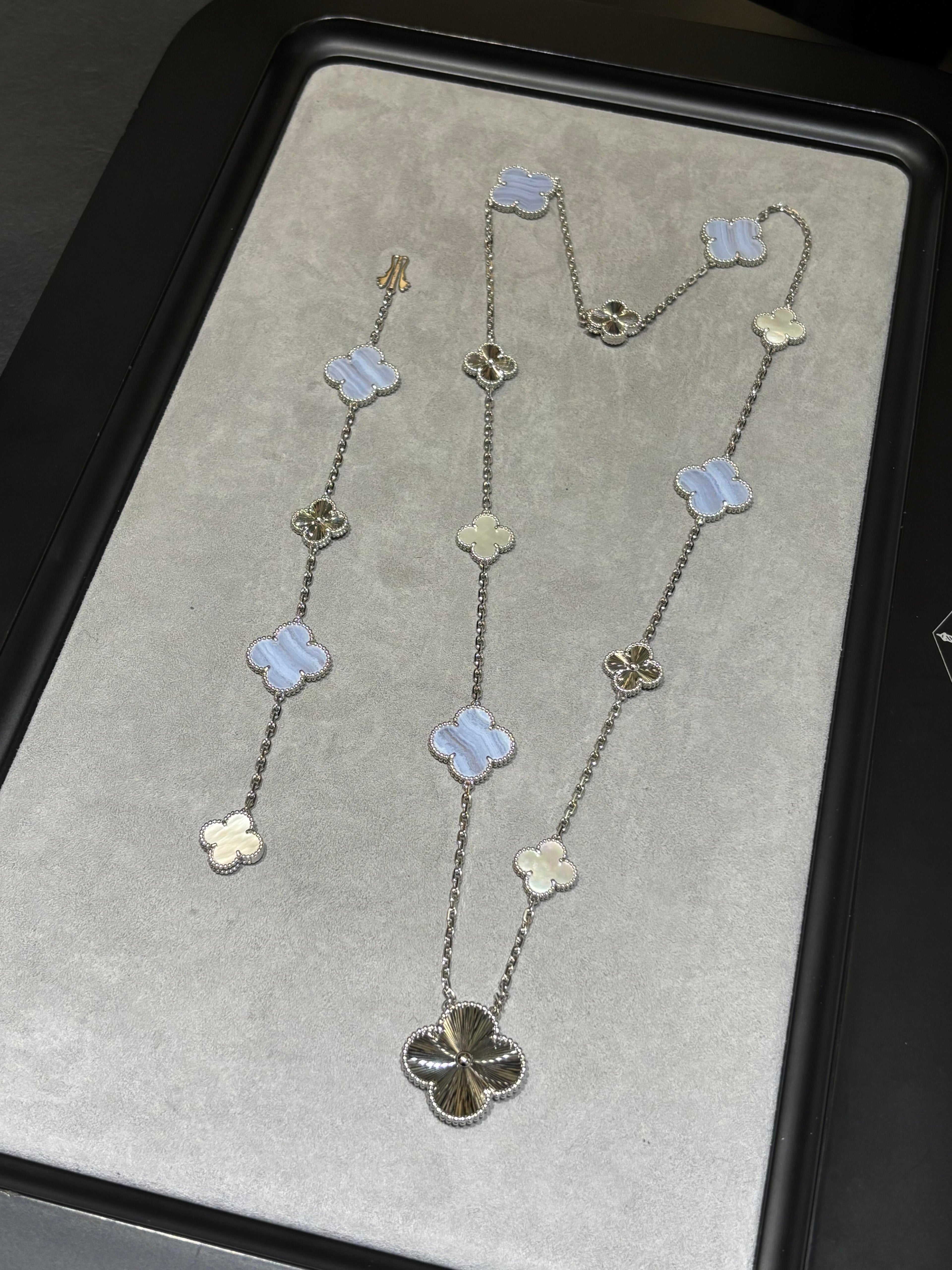 [Demi jewelry] 25 NEW CLOVER 15 MOTIFS PURPLE CHALCEDONY