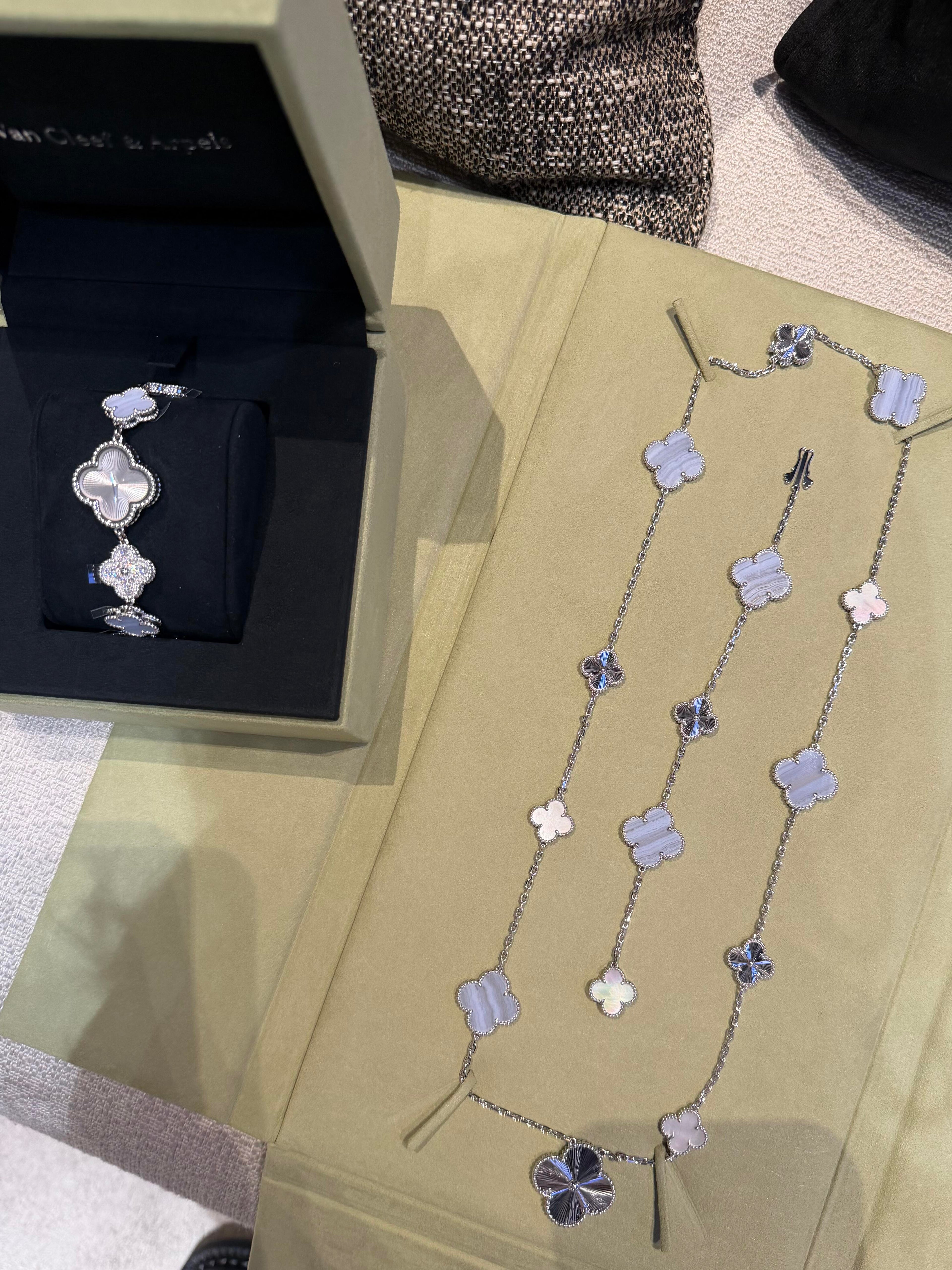 [Demi jewelry] 25 NEW CLOVER 15 MOTIFS PURPLE CHALCEDONY