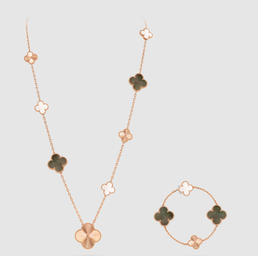 [Demi jewelry] 25 NEW CLOVER 15 MOTIFS GRAY MOTHER-OF-PEARL