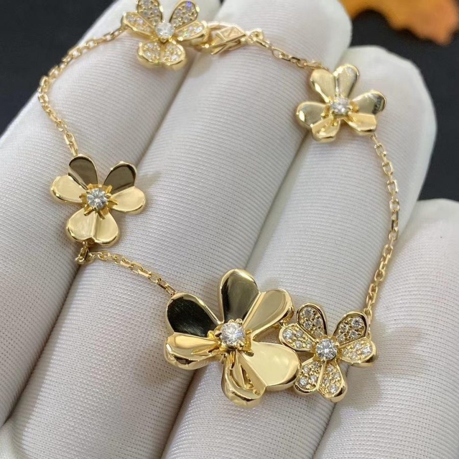 [Demi jewelry]FRIVOLE GOLD 5 FLOWERS BRACELET