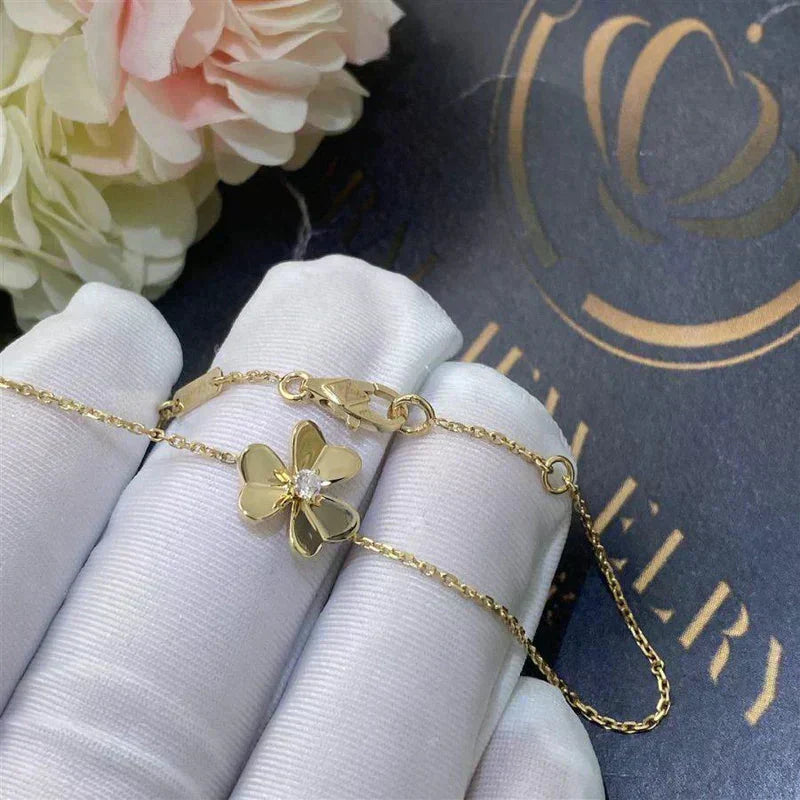 [Demi jewelry]FRIVOLE GOLD FLOWER PINK MALACHITE BRACELET